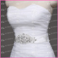 ED Bridal Trumpet Sweetheart Ruched Beading Waist White Wedding Dresses China Organza